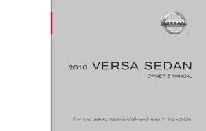 2016 Nissan VERSA SEDAN Owner Manual